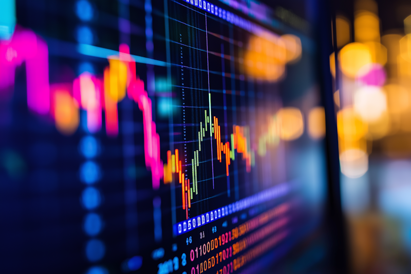 Marktanalyse und Finanztrends auf Computer-Dashboard